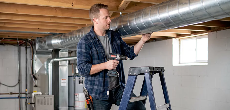 Exposed Spiral Ductwork in Annapolis