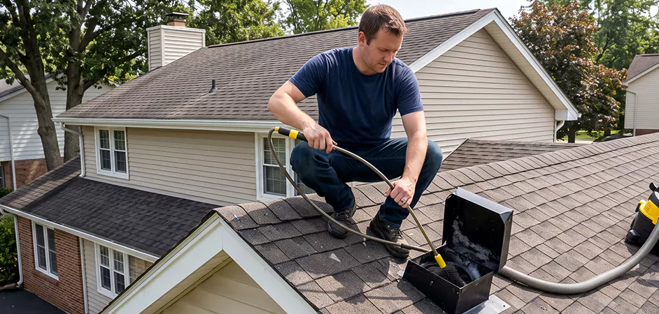 Multi-Story Roof Dryer Vent Cleaning in Annapolis